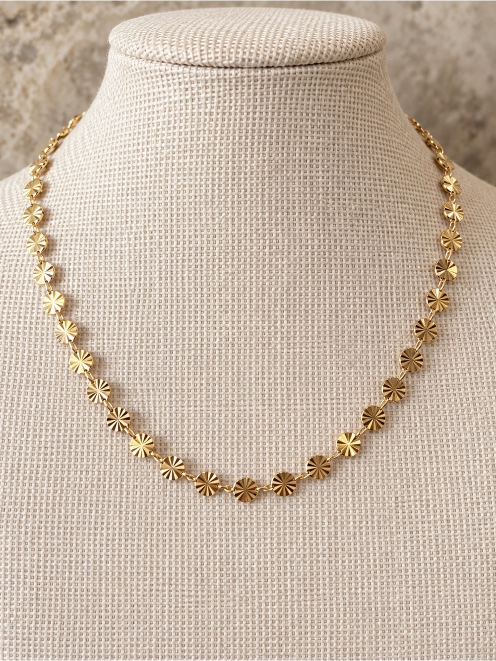OSHENA Dainty Sunburst Gold Choker Necklace NWT